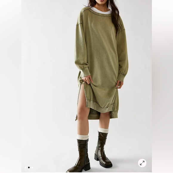 We The Free Dresses & Skirts - We The Free Shelli Long Oversized Avocado Green Tunic, size Large